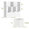 thumbnail image 3 of Homfa Toy Storage Organizer with 3 Movable Drawers, 5 Cube Kids Bookcase for Playroom, Storage Cabinet for Living Room, White Finish, 3 of 12