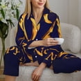 thumbnail image 6 of Logiee 2025 Happy New Year 3 Print Womens Pajamas Set,Long Sleeve Sleepwear,Button Down Lounge Set 2 Pieces,Soft Nightwear Pjs Set-Small, 6 of 7
