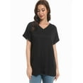 thumbnail image 2 of Women's Tshirts Casual V Neck Short Sleeve Loose Summer Tunic Tops, 2 of 6