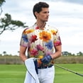 thumbnail image 3 of Vsdgher Colorful Wildflower Meadow Polo Shirts for Men, Men's Short Sleeve Stretch Polo Shirt, Shirts for Men-XX-Large, 3 of 6