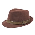 thumbnail image 4 of Men Fedora Hat Banded Lightweight Summer Hat Breeze Cool City Travel Hat Sun Ready Trip, 4 of 4