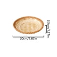 thumbnail image 3 of Wicker Basket Rattan Woven Basket for Storing Bread Fruit Snacks Natural Wood Lightweight Kitchen Restaurant Home Decor, 3 of 6