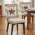 thumbnail image 3 of Western Texas Star Dining Chair Back Cover Only, Vintage Rust Red Star Berry White Wood Grain Set of 6 Chair Back Covers, Removable Washable for Dining Room, Banquet & Holiday Decoration, 3 of 9