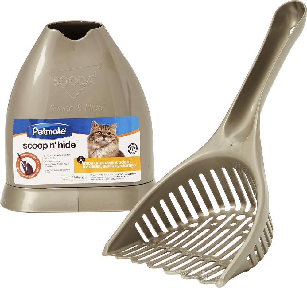 Petmate Scoop N Hide Litter Scoop with Stand, Silver photo 3