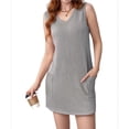 thumbnail image 1 of V Neck Sleeveless Sundresses Light Grey L, 1 of 5