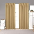 thumbnail image 1 of Back Tab/ Rod Pocket Blackout Curtains Thermal Insulated Solid 100% Polyster Curtains Panel, Window Drapes for Living Room, Bedroom & Window Hall (Set of 2 Panels, 52" W x 63" L) { Taupe }, 1 of 6