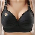 thumbnail image 2 of Women's Double Support Wireless Bra, Push-up Breathable Daily Underwear Small Print Bra Comfortable Everyday Seamless T-shirt Bras, 2 of 5