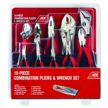 10-Piece Ace Carbon Steel Combination Pliers & Wrench Set