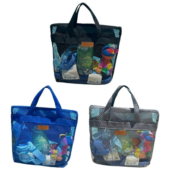 Mesh Pool Toted Bags Mesh Beach Bags with Zipper for Swim,Travel Small Cosmetic Bag Handbags Portable Toiletry Bags