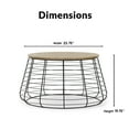 thumbnail image 4 of ClickDecor Lydia Matte Black Wireframe Round Coffee Table in Black, 4 of 7