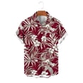 thumbnail image 6 of Mens Hawaiian Shirt Short Sleeve Floral Button Down Casual Shirt Tropical Summer Beach Shirts Camp Collar Shirt Red L, 6 of 7