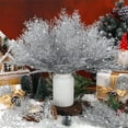 thumbnail image 3 of QZS Silver Leaves Artificial Pine Needles,Glitter Pine Needles,Fake Foliage Pine Branch Picks,Christmas Pine Branches Decorations,for Vase Christmas Tree Wreath Fireplace Decor 25Pcs, 3 of 7
