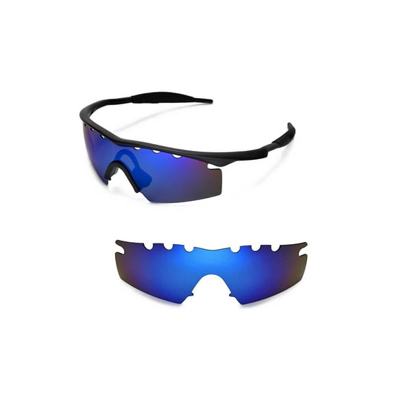 Walleva Ice Blue Polarized Vented Replacement Lenses for Oakley M Frame Strike Sunglasses