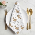 thumbnail image 2 of Brown Airplane Cloth Napkins, Modern Abstract Art Cartoon Clouds Washable and Reusable Dinner Napkins Set of 8, Table Napkin for Kitchen Party Birthday Wedding Hotel Housewarming 20"x20", 2 of 9