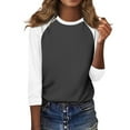 thumbnail image 6 of YanHoo 3/4 Sleeve T Shirts for Women Color Block Casual Baseball Tee 3/4 Sleeve Tops Cute Patchwork Round Neck 3/4 Sleeve Blouse Summer Prime Day Fashions, 6 of 8