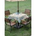 thumbnail image 4 of Outdoor Tablecloths with Umbrella Hole & Zipper, Blue Octopus Coastal 54x54 Inch Square Tablecloths, Coral Summer Beach Nautical Ocean Beige Waterproof Table Cloth, Patio/Pool/Picnic Table Covers, 4 of 8