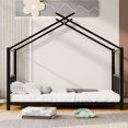 thumbnail image 3 of Twin Size Adjustable Bed Base, Twin Size Metal House Platform Bed, Black, Black Bed Frames,Metal Platform Bed Frames, Furniture Bedroom Furniture Beds, Frames & Bases, 3 of 16
