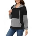 thumbnail image 6 of AskLazy Women's Long Sleeve Fall Side Spilt Hoodies with kangroo pocket Lightweight Sweatshirts,US SIZE,Colorblock Black,M, 6 of 23