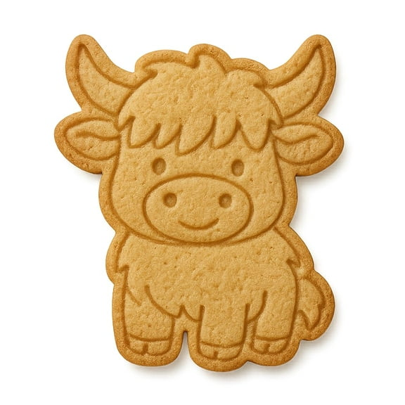 Happy Highland Cow Cookie Cutter & Stamp 4x2.75" for Baking Fondant Clay Gifts
