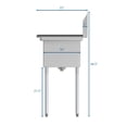 thumbnail image 7 of 43 in. Two Compartment Stainless Steel Commercial Sink with Drainboard, Bowl Size 14"x 16"x 11" SB141611-12R3., 7 of 7
