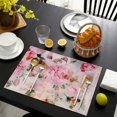 thumbnail image 3 of Pioneer Flower Floral Print Pattern Summer Placemats Table Placemats Set Of 4-Linen Kitchen Washable Placemats Table Mats 12x18 Inch Non-Slip Heat Resistant, 3 of 5