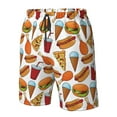 thumbnail image 4 of Fuzoiu Hot Dog Burger Print Men's Beach Shorts,Men's Swim Trunks,Quick Dry Board Shorts with Pockets,Men's Bathing Suits for Surfing, Running, and Casual Wear-Small, 4 of 6
