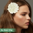 thumbnail image 5 of Uxcell 4 Pack Rose Flower Brooches and Pins for Women, Lapel Pins Dainty Satin Fabric Big Camellia Hair Flowers Clips Creamy, 5 of 8