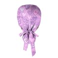 thumbnail image 4 of Fgvctg Scrub Hats For Women Valentine's Day Long Hair Head Covering Love Heart Print Tie Back Adjustable One Size Romantic Date Night Scrub Caps Purple, 4 of 5