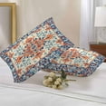 thumbnail image 3 of Retro Ethnic Leaves Outdoor Pillow Covers Pack of 2 Flowers Orange Blue Texture Waterproof Throw Pillow Covers Decorative Cushion Cases for Patio Garden Tent Balcony Couch 20x12 inch, 3 of 8