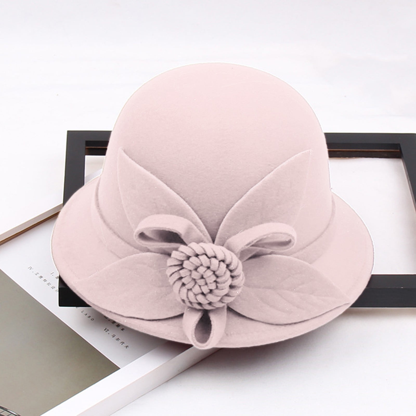 GWAABD Sun Shade Hats for Women Autumn and Winter Flowers Round Top Casual  Fisherman'S Basin Cap Small Bowler Hat