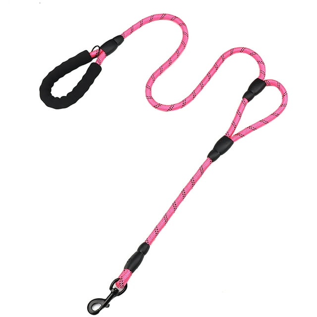 Dog Leash Reflective Nylon Double Handles Pet Walking Leash Dog Training Leash