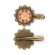 thumbnail image 1 of Volumen México totems antigua civilización dibujo Tocado de pieza de pelo de horquilla de flor de metal vintage, 1 of 3