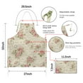 thumbnail image 7 of Pioneer Flower Floral Print Pattern Apron-Garden Aprons for Women with Pockets-Cotton Linen Waterproof Kitchen Cooking Gardening Aprons Adjustable for Kitchen,Cooking,BBQ and Salon 33x27 Inch, 7 of 7