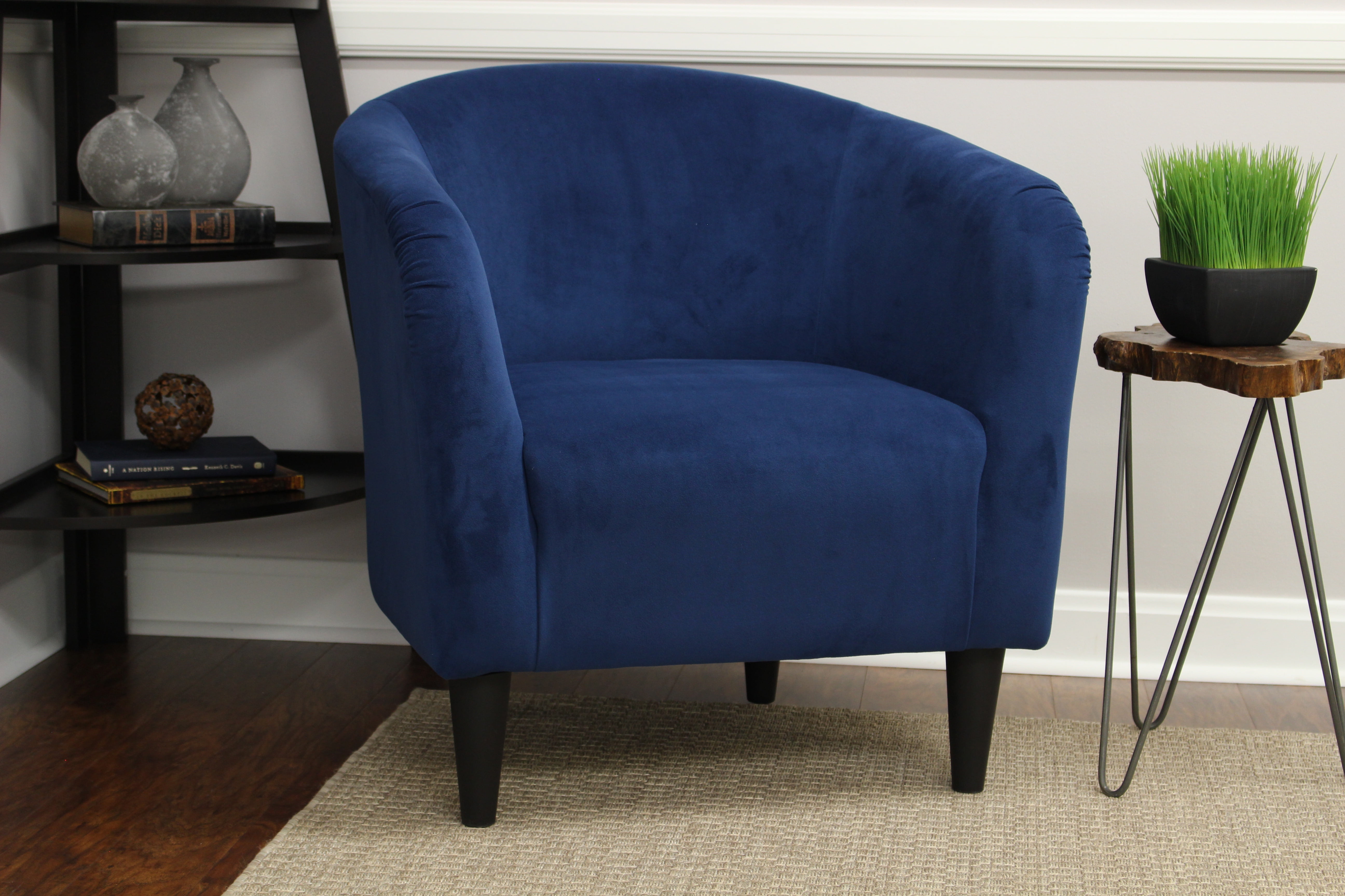 Mainstays Microfiber Tub Accent Chair, Blue - Walmart.com ...