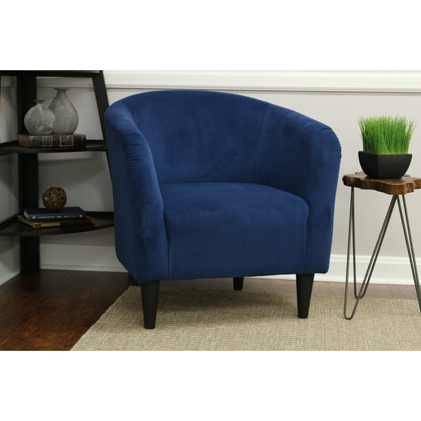 Mainstays Microfiber Tub Accent Chair, Navy Blue Living Room Chair