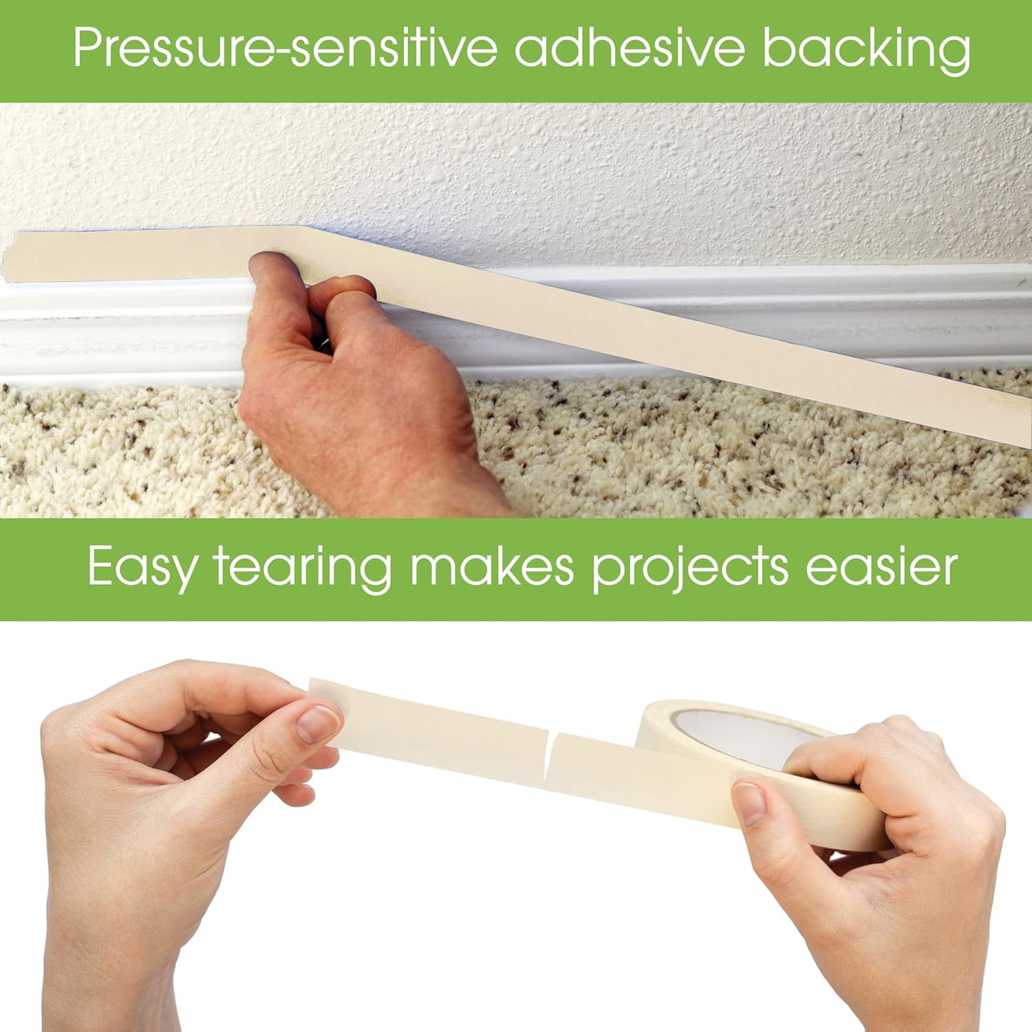 ABPETE 1 inch Masking Tape, 20 Pack, 55 Yards Each, White Beige, Premium Adhesive, Versatile for Painting, Arts, Crafts, and Light-Duty Repairs