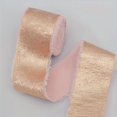 thumbnail image 2 of AMERTEER 2pcs  ”Chic” Shimmering Golden Chiffon Ribbon  1.5” X 6 Yards - Frayed Edge For Bridal Bouquets  Gift Wrapping & Wedding Decor Crafts - Available In Light Brown  Pink  Champagne, 2 of 6