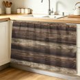 thumbnail image 2 of Rustic Brown Wood Grain Cabinet Curtains 32" W x 55" L, Vintage Farmhouse Striped Industrial Under-Desk Privacy Dust Proof Drape Dishwasher Curtain Sink Skirt for Kitchen Closet Bathroom Laundry, 2 of 9