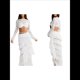 thumbnail image 3 of Conjunto de 2 Piezas de Camiseta Sin Mangas con Encaje de Cuerda para Mujer, Faldas Escalonadas Ajustadas, Vestido de Cóctel para Fiesta. M, 3 of 7