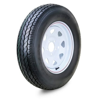 Free Country ST225/75R15 Trailer Tire & Rim Combo - 10-Ply E Load Range, 6 Lug X 5.5 White Spoke Wheel