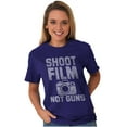 thumbnail image 3 of Shoot Film Not Guns Photographer Pun Plus Size Crewneck Graphic Tee Shirt Brisco Brands 2X, 3 of 4