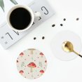 thumbnail image 5 of Bingfone Vintage Flat Mushrooms Leather Drinks Coasters With Set Of 6,Suitable For Home Kitchen,Coffee Cup Coasters Home Gift, 5 of 9