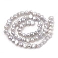 thumbnail image 2 of Natural Cultured Freshwater Pearl Beads Strands Two Sides Polished Dyed Silver 5~7x5~6x3.5~4.5mm Hole: 0.5mm about 65pcs/strand 14.17 inch(36cm), 2 of 2