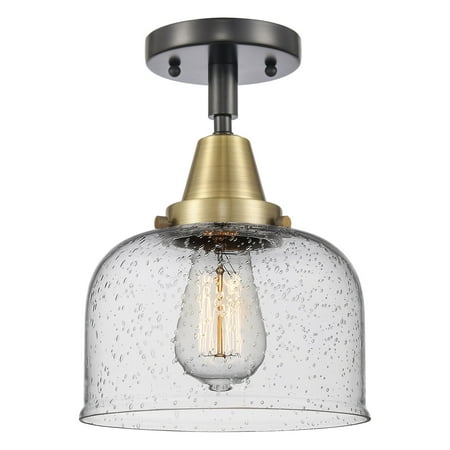 

Innovations Lighting Caden Bell - 1 Light 8 Flush Mount Black Antique Brass/Seedy