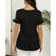 thumbnail image 4 of Tops peplum casuales para mujer, cuello en V, manga corta con volantes, camiseta suelta Babydoll para verano, negro, XL, 4 of 6