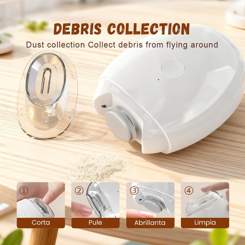 Universal Automatic Fingernail Grinder, Electric Nail Clipper with LED Light and 3 Speed Settings for Safe Nail Care, Smart Fingernail Clipper Perfect for Seniors and Baby (2pcs)
