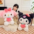 thumbnail image 2 of Peluche de almohada de 22/35 cm de Sanrio Strawberry Kuromi para niñas, peluche suave, muñeco de fresa Melody, 2 of 5
