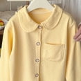thumbnail image 5 of BLVB Girls Pajamas Set Long Sleeve Button-Down Sleepwear Nightwear Soft Pjs Set Loungewear Kids Clothes Sets(Yellow,1-2Years), 5 of 5