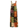 thumbnail image 4 of IYYVV Halloween Overalls Women Summer Funny Pumpkins Ghost Printed Loose Wide Leg Jumpsuits with Pockets Orange 2XL, 4 of 6