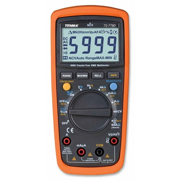 TENMA - 600V AC/DC True RMS Digital Multimeter with NCV
